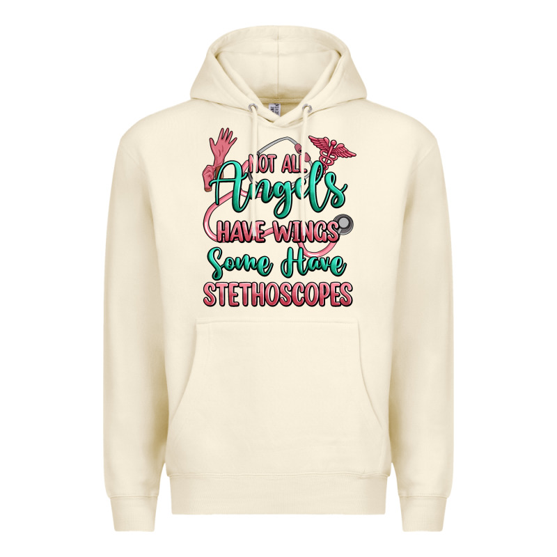 Not All Angels Have Wings Some Have Stethoscopes Premium Hoodie by RanaPortraitStore | Teevron