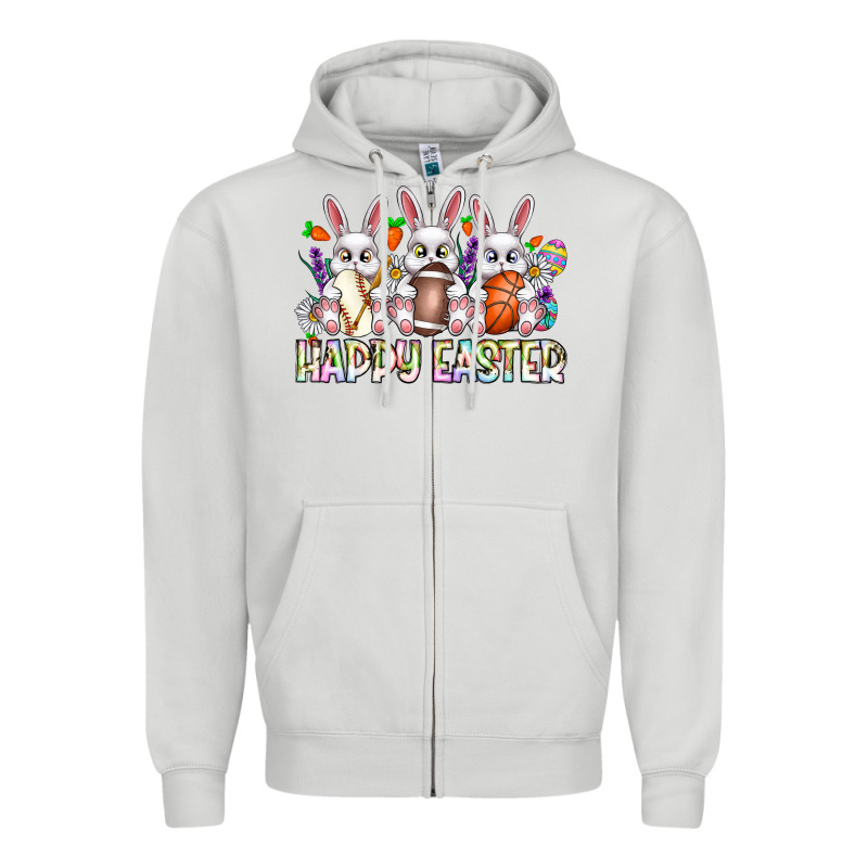 Happy Easter Spot Rabbit Zipper Hoodie by CowhideDigitalArt | Teevron