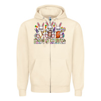 Sandshell Happy Easter Spot Rabbit Zipper Hoodie - CowhideDigitalArt