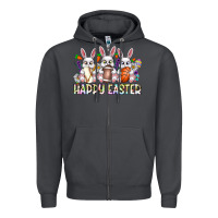 Smoke Happy Easter Spot Rabbit Zipper Hoodie - CowhideDigitalArt