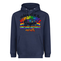 Navy wishing all of the homophobes uncomfortable month Heavyweight Hoodie - Artiststas