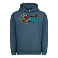 Pigment Midnight Navy leave judgin to jesus Urban Hoodie - BarkalooDesign