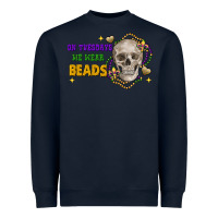 Navy on tuesdays we wear beads skull Heavyweight Sweatshirt - FaDigitalArtStudio