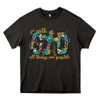 Asphalt With God All Things Are Possible With Cross Heavy Core Tee - BundleAndBundleShop