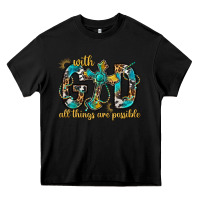 Black With God All Things Are Possible With Cross Heavy Core Tee - BundleAndBundleShop
