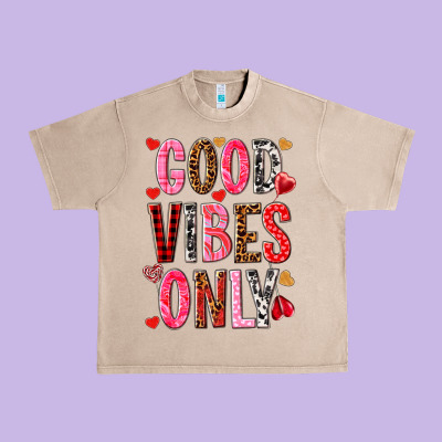 Good Vibes Only Valentine's Day Urban Heavy Tee Designed By Howdyjamesfarm