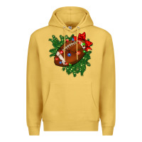 Antique Gold american football christmas with lights and ribbon Premium Hoodie - FaDigitalArtStudio
