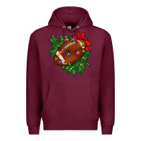 Burgundy american football christmas with lights and ribbon Premium Hoodie - FaDigitalArtStudio