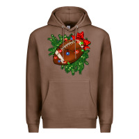 Chestnut american football christmas with lights and ribbon Premium Hoodie - FaDigitalArtStudio