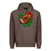 Coffee american football christmas with lights and ribbon Premium Hoodie - FaDigitalArtStudio