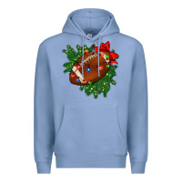 Colony Blue american football christmas with lights and ribbon Premium Hoodie - FaDigitalArtStudio