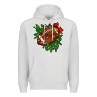 Dove Grey american football christmas with lights and ribbon Premium Hoodie - FaDigitalArtStudio
