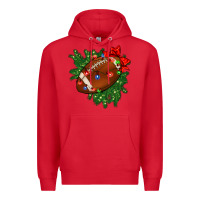 Red american football christmas with lights and ribbon Premium Hoodie - FaDigitalArtStudio