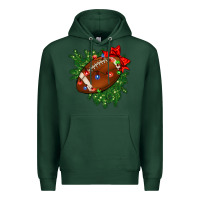 Sports Green american football christmas with lights and ribbon Premium Hoodie - FaDigitalArtStudio