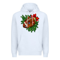 White american football christmas with lights and ribbon Premium Hoodie - FaDigitalArtStudio