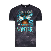 Cloud Black just a girl who loves winter afro messy bun Vintage Tee - texasbilliewilder