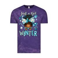 Cloud Purple just a girl who loves winter afro messy bun Vintage Tee - texasbilliewilder