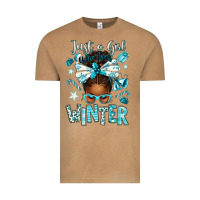 Vintage Camel just a girl who loves winter afro messy bun Vintage Tee - texasbilliewilder