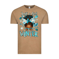 Vintage Coffee just a girl who loves winter afro messy bun Vintage Tee - texasbilliewilder