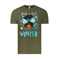 Vintage Olive just a girl who loves winter afro messy bun Vintage Tee - texasbilliewilder