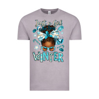Vintage Zinc just a girl who loves winter afro messy bun Vintage Tee - texasbilliewilder