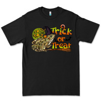 Black Trick Or Treat With Frog Premium Tee - LillyAllenDesigns