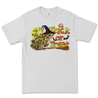 Dove Grey Trick Or Treat With Frog Premium Tee - LillyAllenDesigns