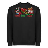 Black Peace Love Day Of The Dead Heavyweight Sweatshirt - BundleAndBundleShop