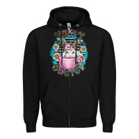 Black Happy Easter Zipper Hoodie - CowhideDigitalArt