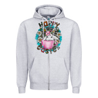 Heather Grey Happy Easter Zipper Hoodie - CowhideDigitalArt