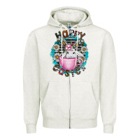 Oatmeal Heather Happy Easter Zipper Hoodie - CowhideDigitalArt