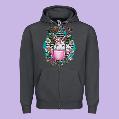 Happy Easter Zipper Hoodie Designed By Cowhidedigitalart