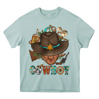 Arona Western Cowboy Portrait With Cactus Heavy Core Tee - BundleAndBundleShop