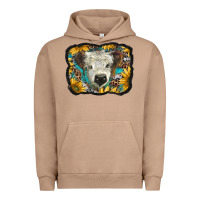 White Scottish Calf With Sunflowers Western  Background Urban Hoodie | Teevron