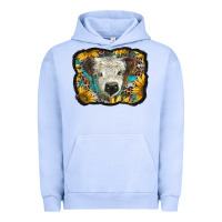 Pigment Grape Ice white scottish calf with sunflowers western  background Urban Hoodie - BarkalooDesign