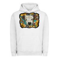 Pigment Lunar Rock white scottish calf with sunflowers western  background Urban Hoodie - BarkalooDesign