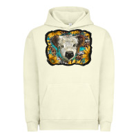 Pigment Pistachio white scottish calf with sunflowers western  background Urban Hoodie - BarkalooDesign