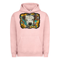Pigment Salmon white scottish calf with sunflowers western  background Urban Hoodie - BarkalooDesign