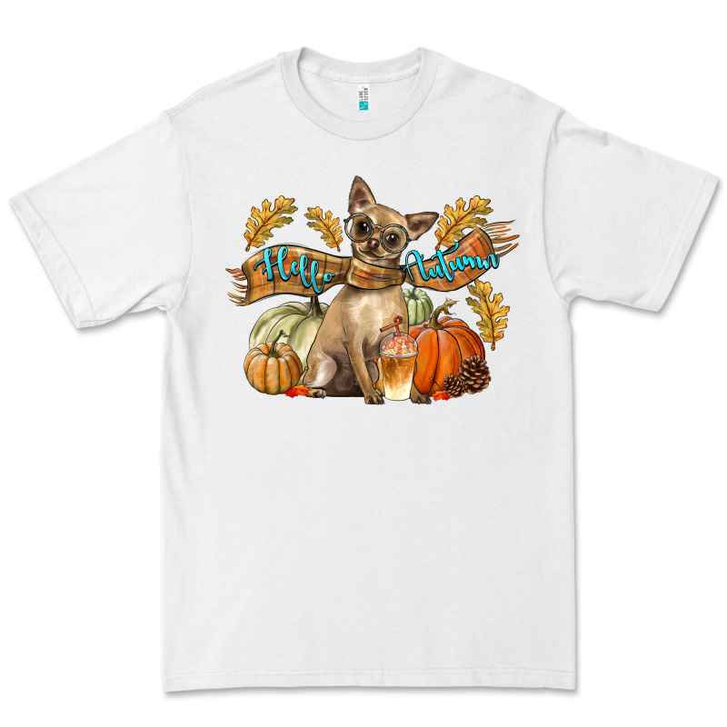 Hello Autumn With Chihuahua Dog Premium Tee by LillyAllenDesigns | Teevron