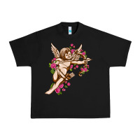 Black Cupid with rose Valentine's Day Urban Heavy Tee - HowdyJamesFarm