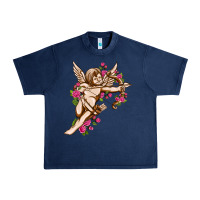Navy Cupid with rose Valentine's Day Urban Heavy Tee - HowdyJamesFarm