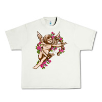 Pistachio Cupid with rose Valentine's Day Urban Heavy Tee - HowdyJamesFarm