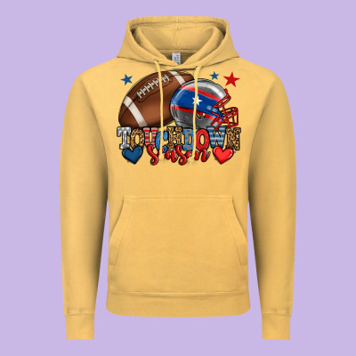 Touchdown Season American Football 4th Of July Vintage Hoodie Designed By Howdyjamesfarm