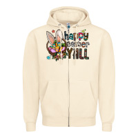 Sandshell Happy Easter Y'all Zipper Hoodie - CowhideDigitalArt