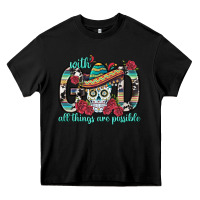 Black With God All Things Are Possible With Sombrero Sku Heavy Core Tee - BundleAndBundleShop