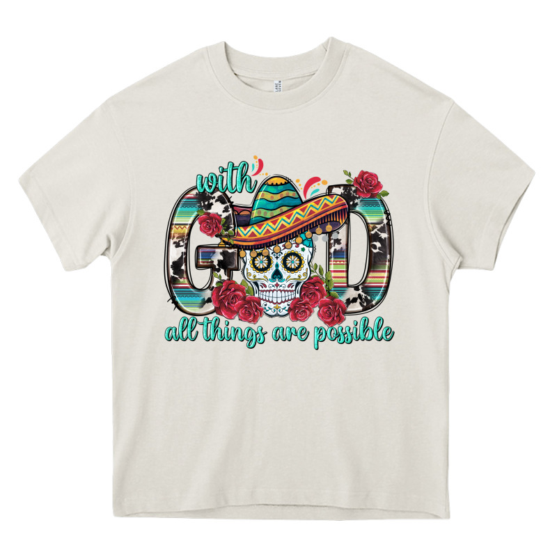 With God All Things Are Possible With Sombrero Sku Heavy Core Tee by BundleAndBundleShop | Teevron