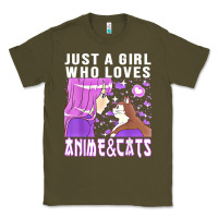 Army Green anime cat anime stuff Classic Tee - lanVoArt