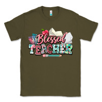 Army Green blessed teacher school Classic Tee - NancyCooperArtShop