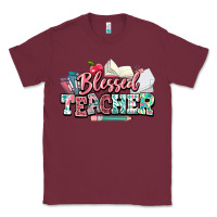 Burgundy blessed teacher school Classic Tee - NancyCooperArtShop