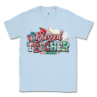 Dusty Blue blessed teacher school Classic Tee - NancyCooperArtShop